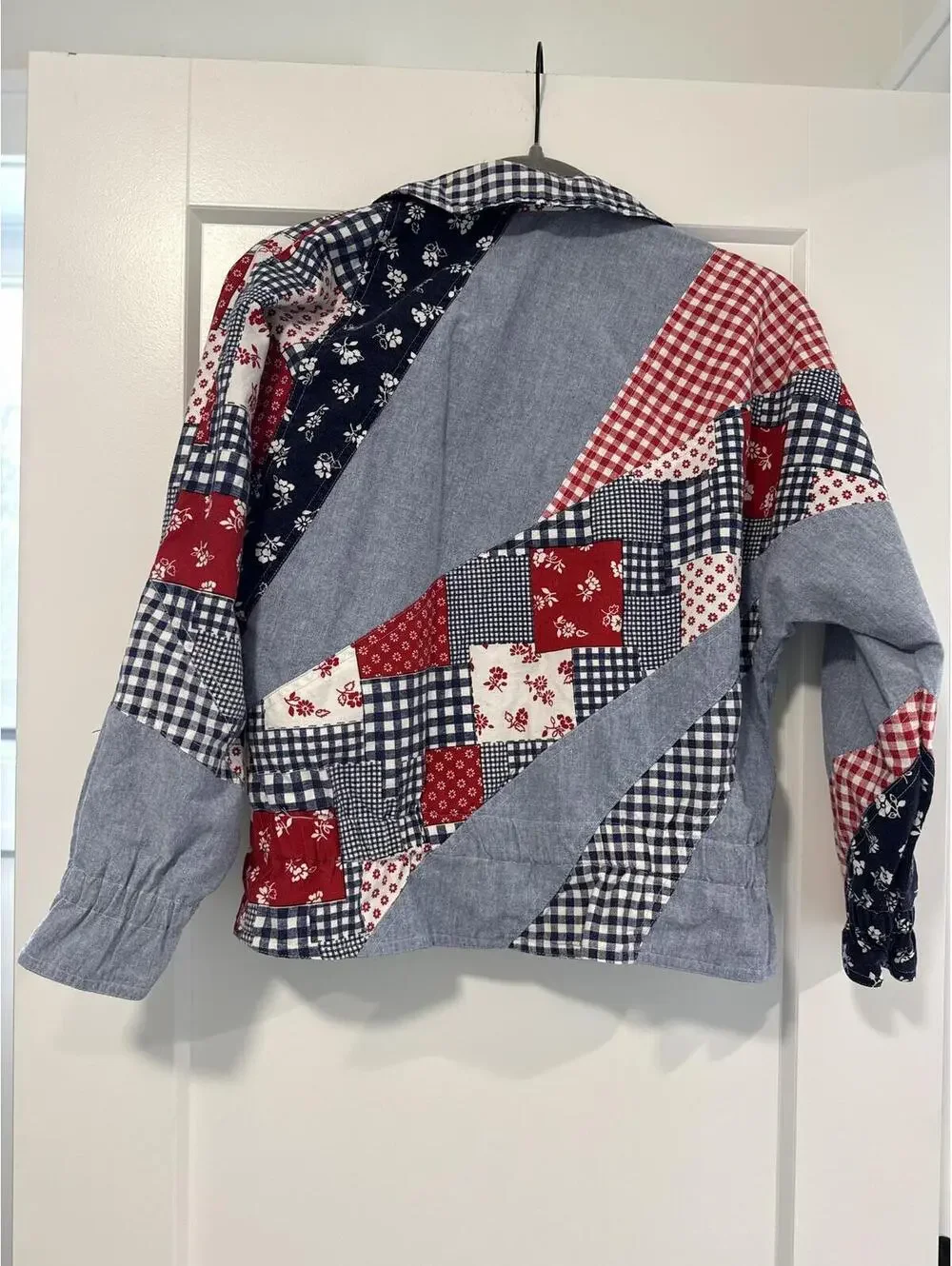 Kids Vintage 90s Patchwork Quilted Button-Up Jacket with Mixed Prints